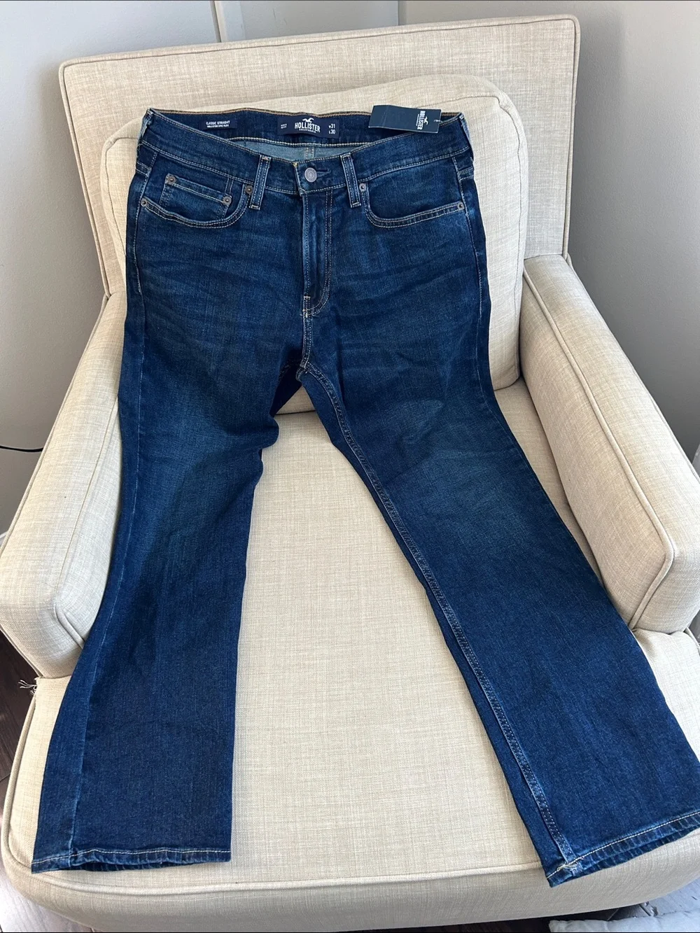 Hollister Dark Indigo Straight Jeans